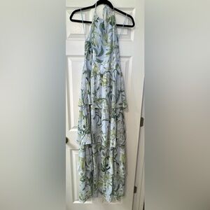 Sugarlips Green and White Floral Maxi Dress